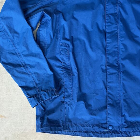 Marmot Mens PreCip Rain Jacket sz L  Blue Hooded Ripstop Nylon DWR Hiking 41200 - Picture 4 of 16